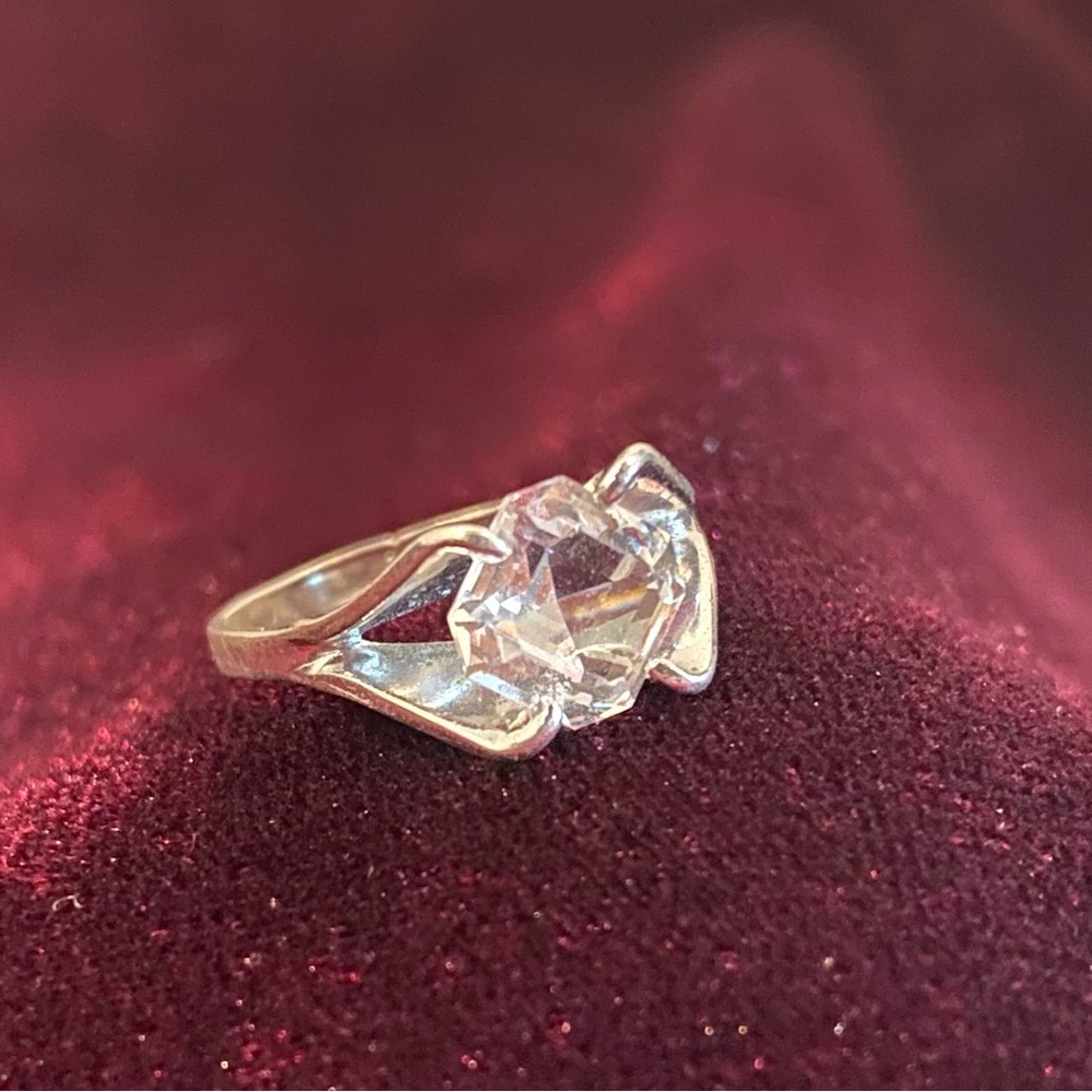 VINTAGE Art Deco Style Sterling Silver Ring Size 6